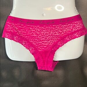 PINK Victoria's Secret Love Pink Lace Panties - Bright Pink